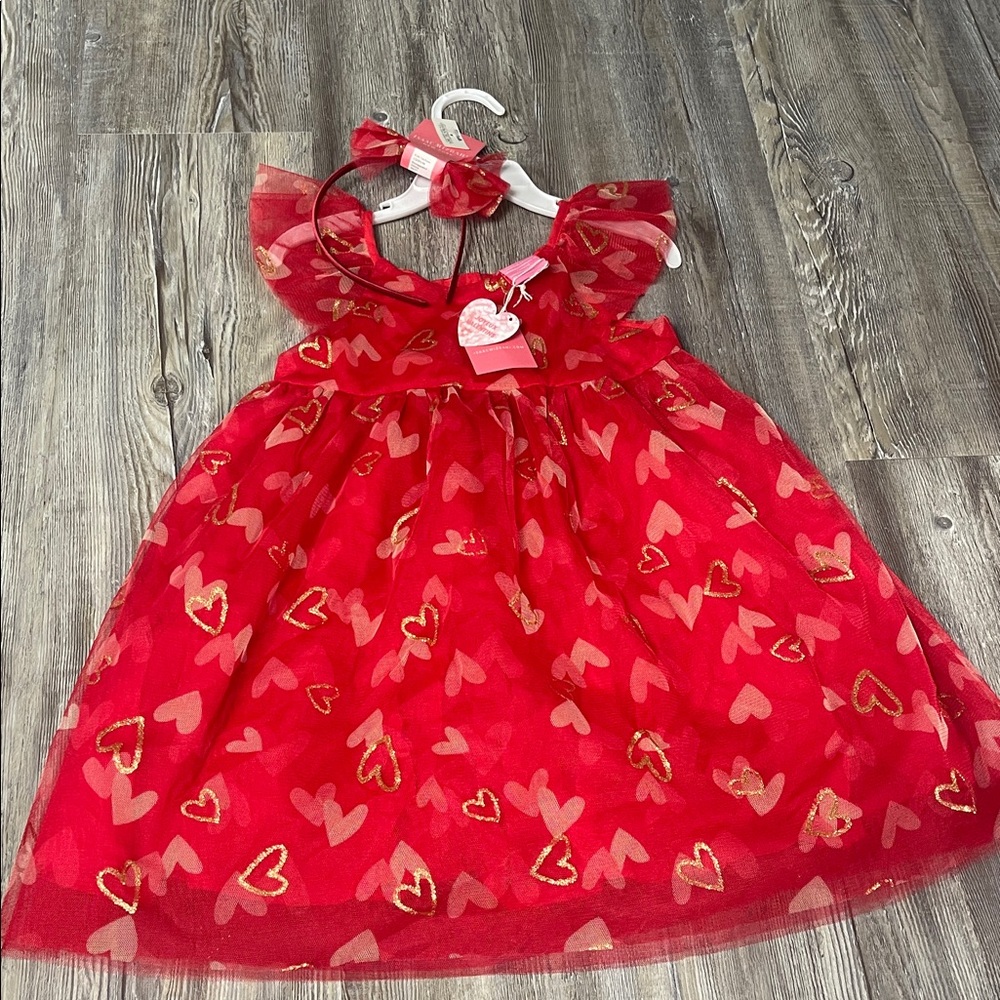 Isaac Mizrahi Red Heart Patterned Dress with Bow